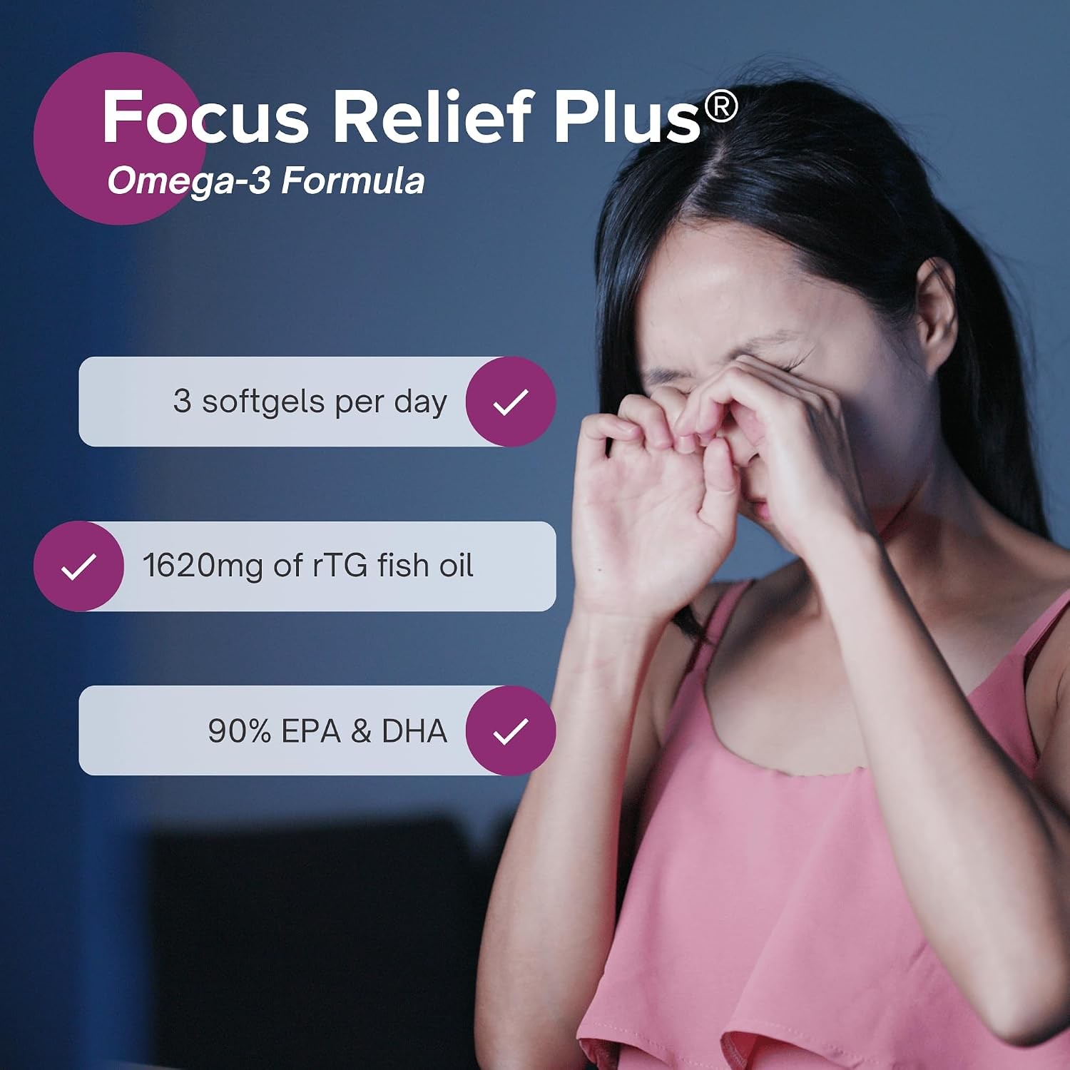 Relief Plus Formula for Dry Eyes 90 ct. 30 Day Supply Omega 3 Supplemen Dry Eyes