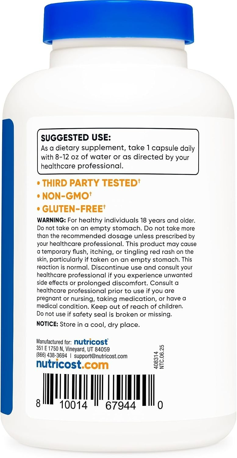 Nutricost Niacinamide (Vitamin B3) 500mg, 240 Capsules – Flush Free, Gluten Free