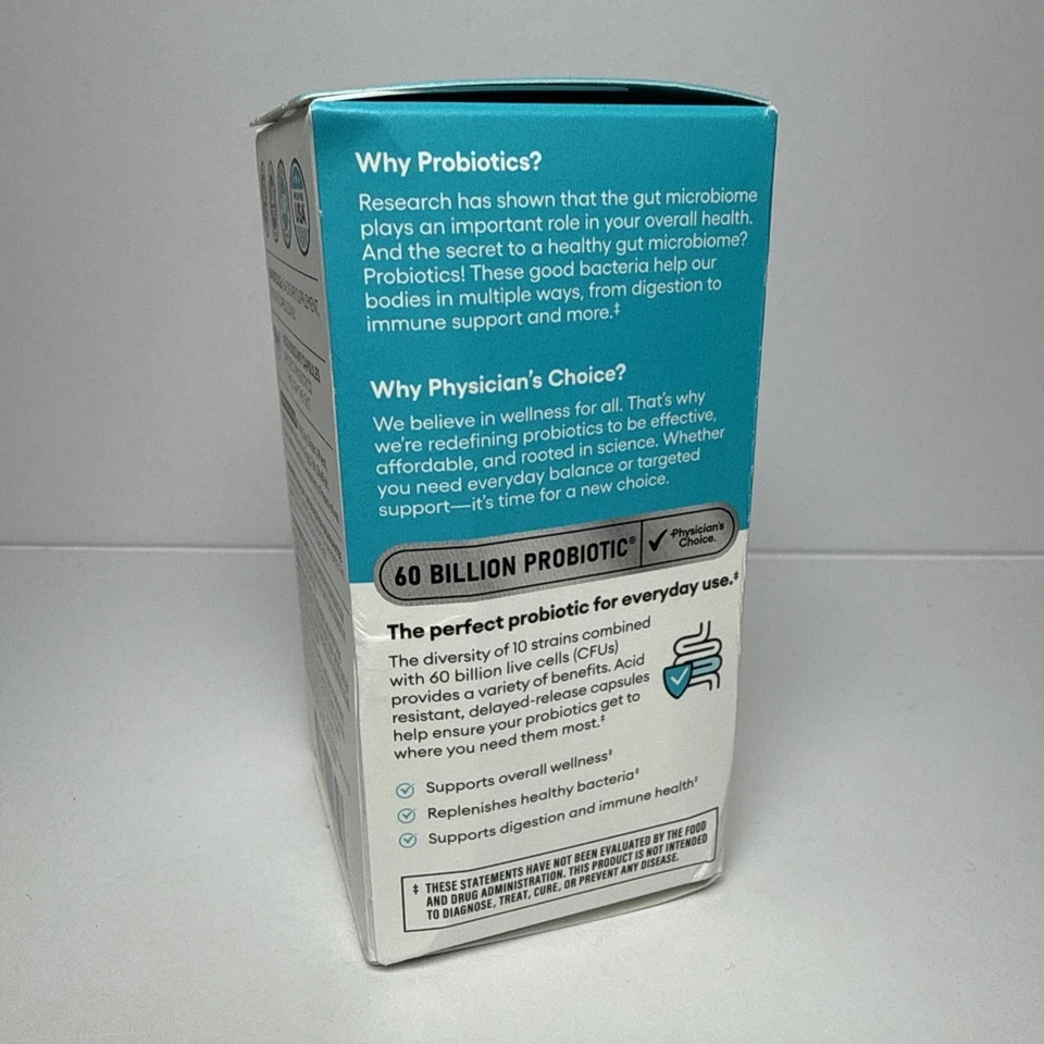 2bottles Physician’s Choice 60 Billion Probiotic 30 veg capsules Exp 2027+