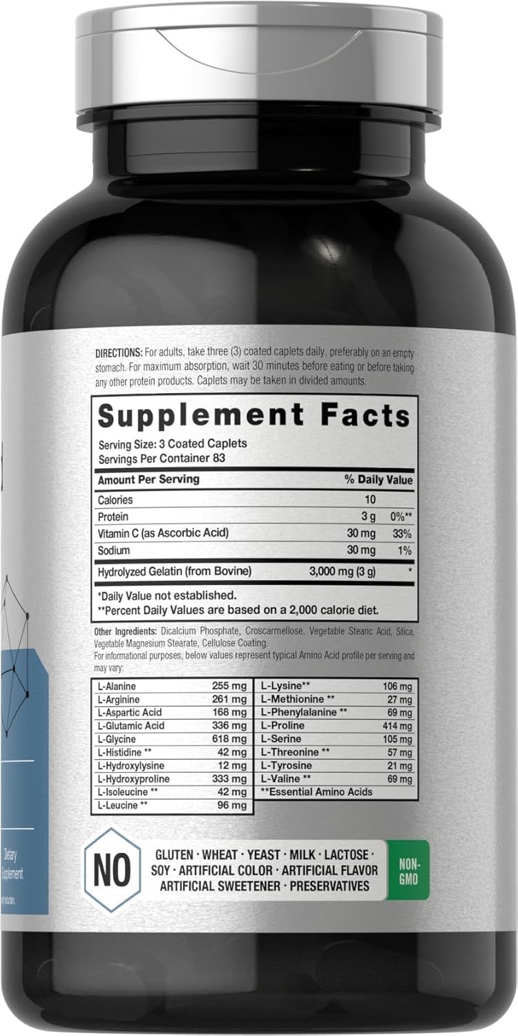 Amino Acid Complex 3000Mg | 360 Caplets | Non-Gmo, Gluten Free Amino Acids Supp