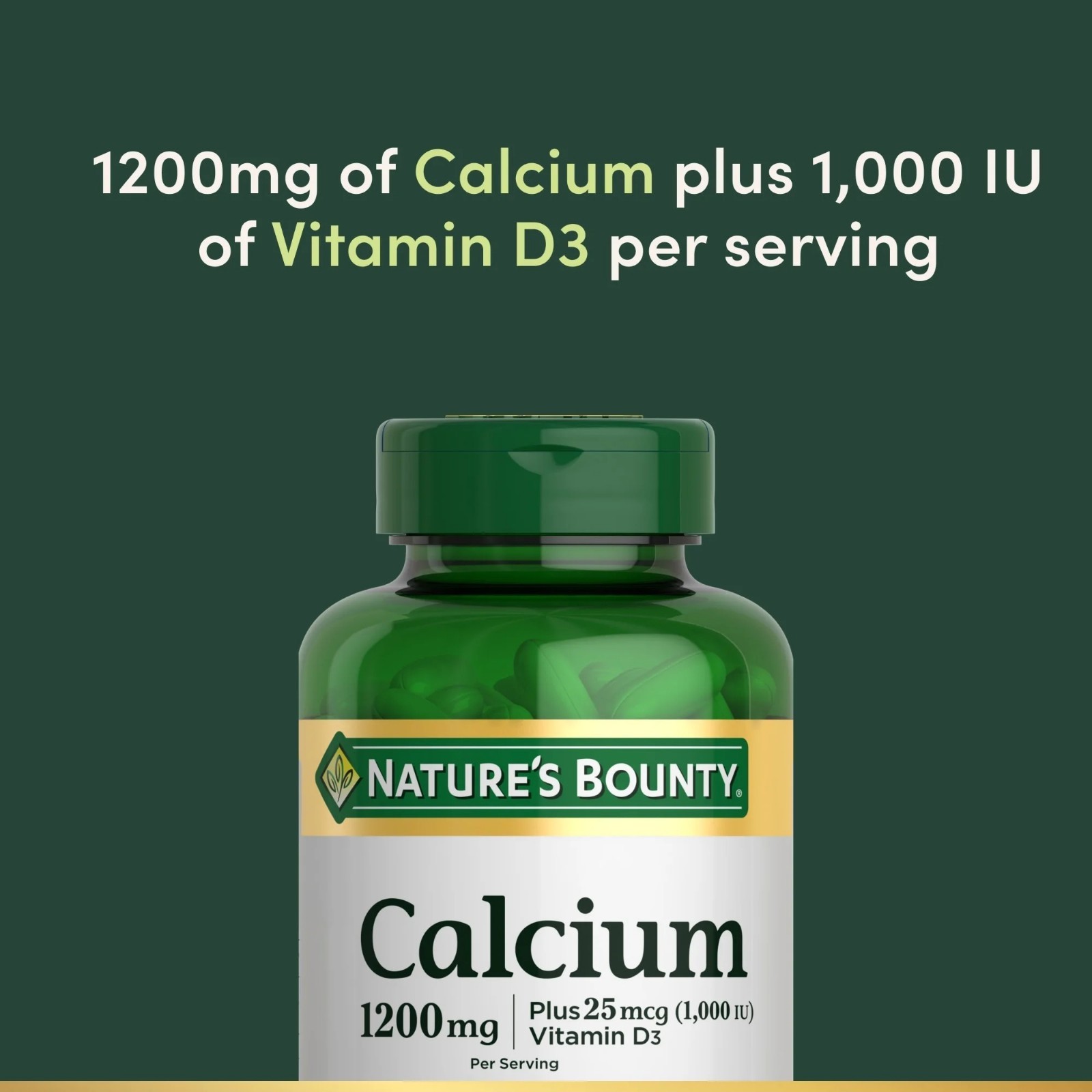 Nature’S Bounty Calcium 1200 Mg with Vitamin D3 – Bone Health Softgels, Calcium