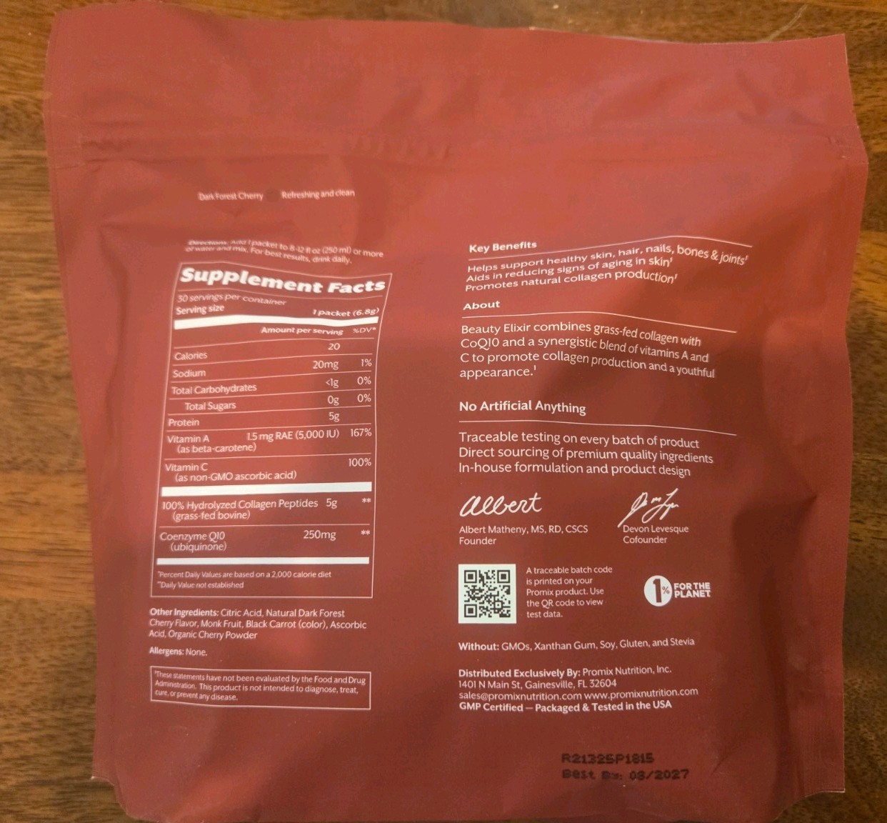 Promix Collagen Beauty Elixir Dark Forest Cherry, 30 Packets