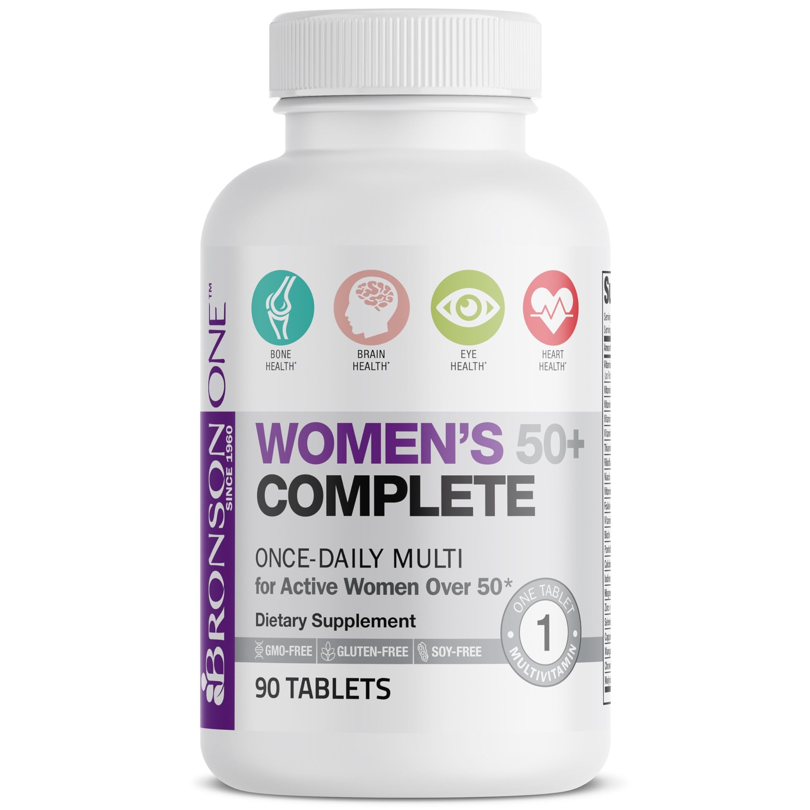 Bronson ONE Daily Women’s 50+ Complete Multivitamin 90 Count (Pack of 1)