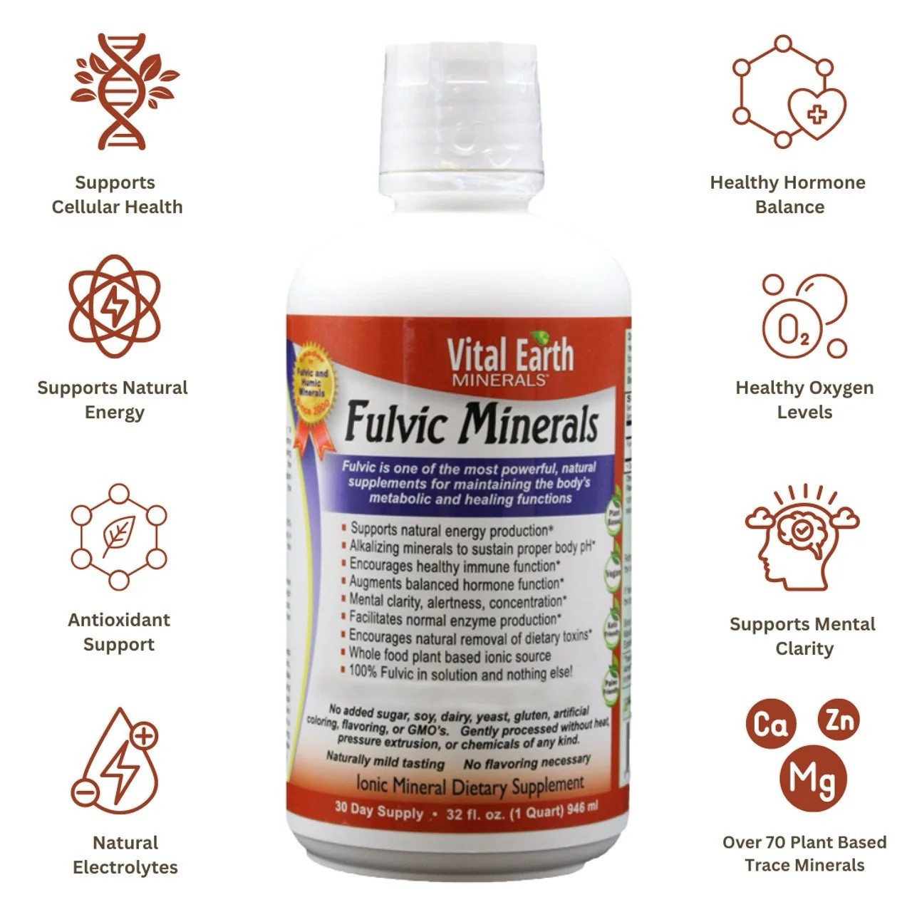 Vital Earth Minerals Fulvic Mineral Complex – 32 fl oz