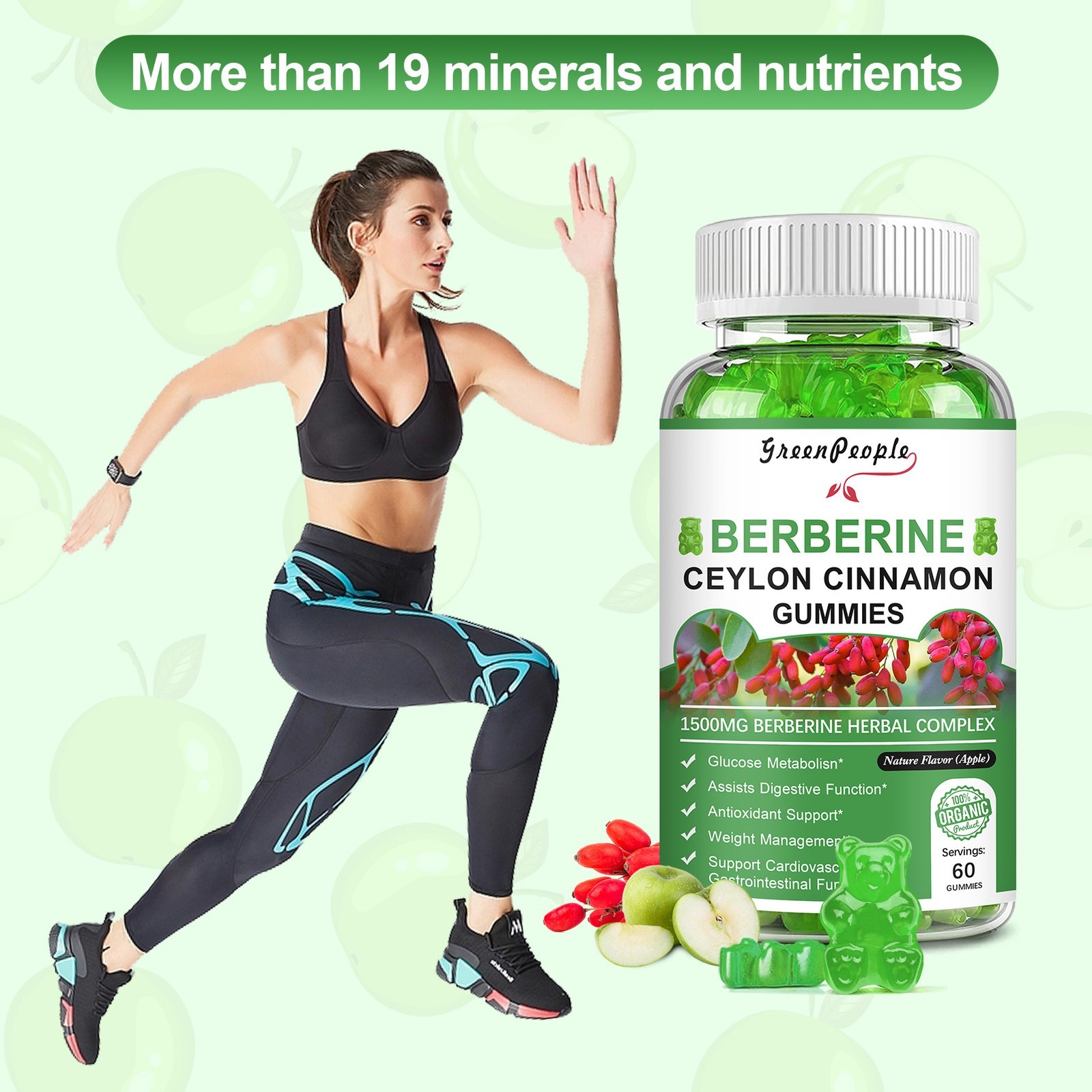 Berberine HCl with Ceylon Cinnamon & Chromium Gummies – Blood Sugar Support