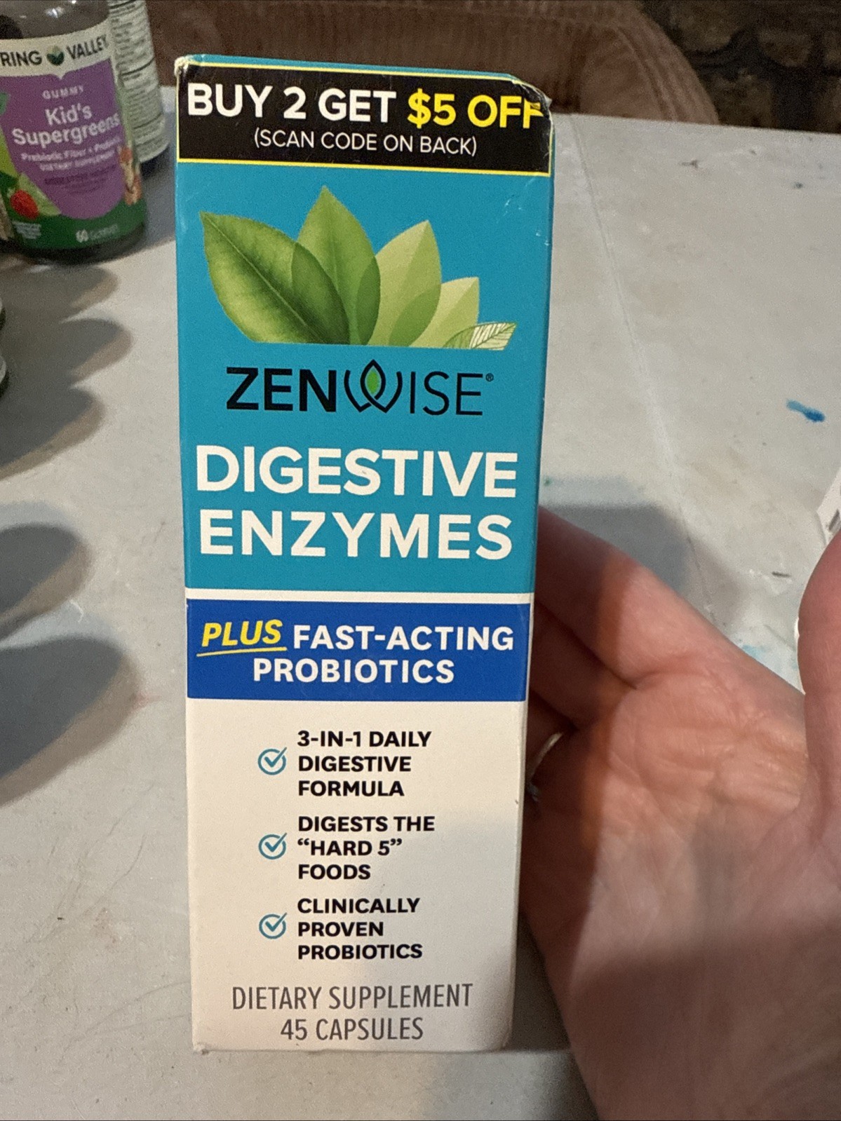 Zenwise Digestive Enzymes Bromelain Pre & Probiotics Gut Health 45 Ct Exp 7/27