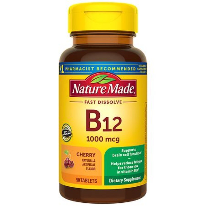 Vitamin B12 Sublingual 1000 mcg Sugar Free Fast Dissolve Tablets 50.0 ea
