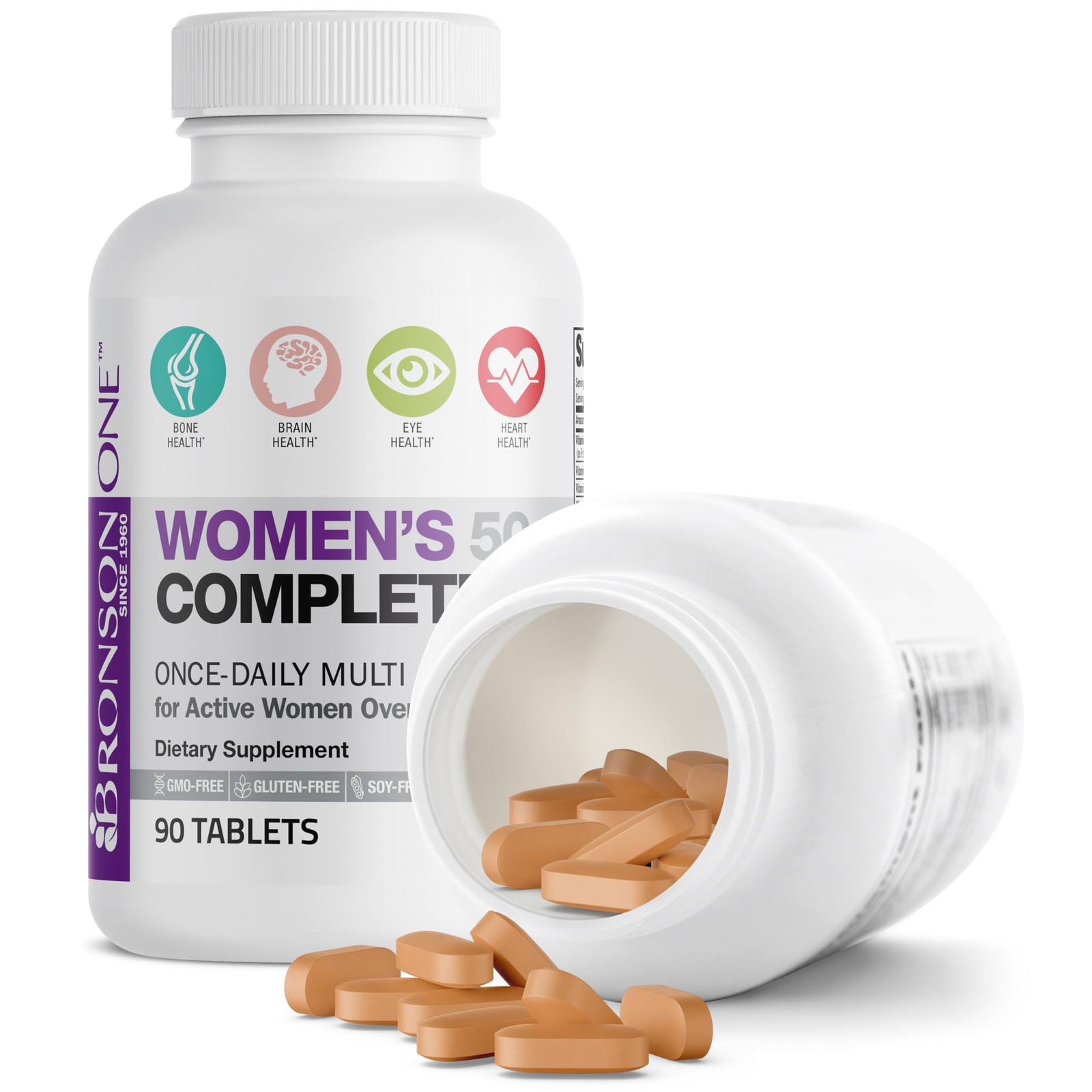 Bronson ONE Daily Women’s 50+ Complete Multivitamin 90 Count (Pack of 1)