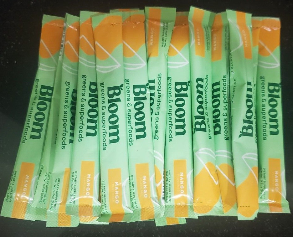 Bloom Nutrition Greens & Superfoods Powder MANGO 18PK To Go Exp 12-25