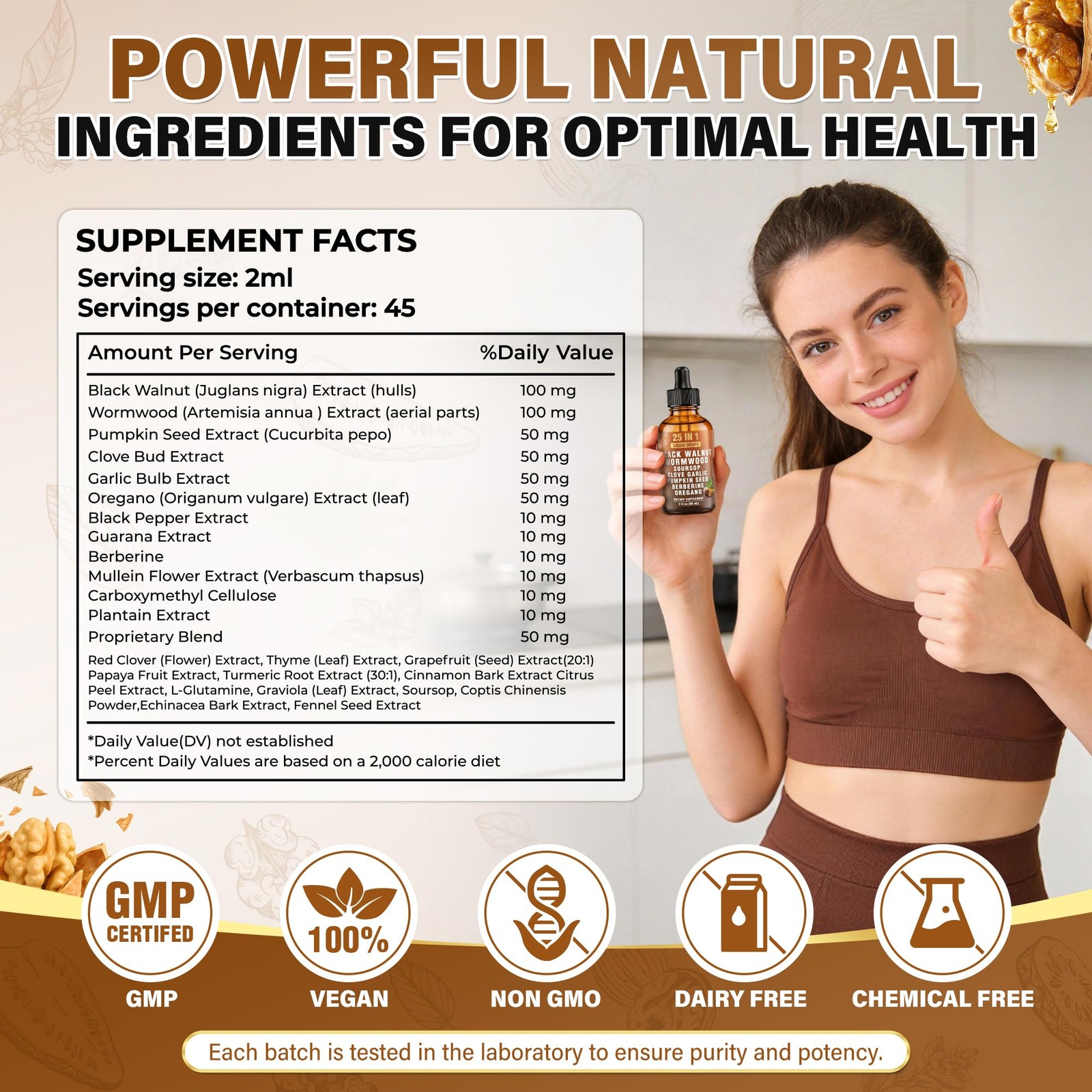 Royavita 25-in-1 Liposomal Wormwood Black Walnut 0.03 Fl Oz (Pack of 90)
