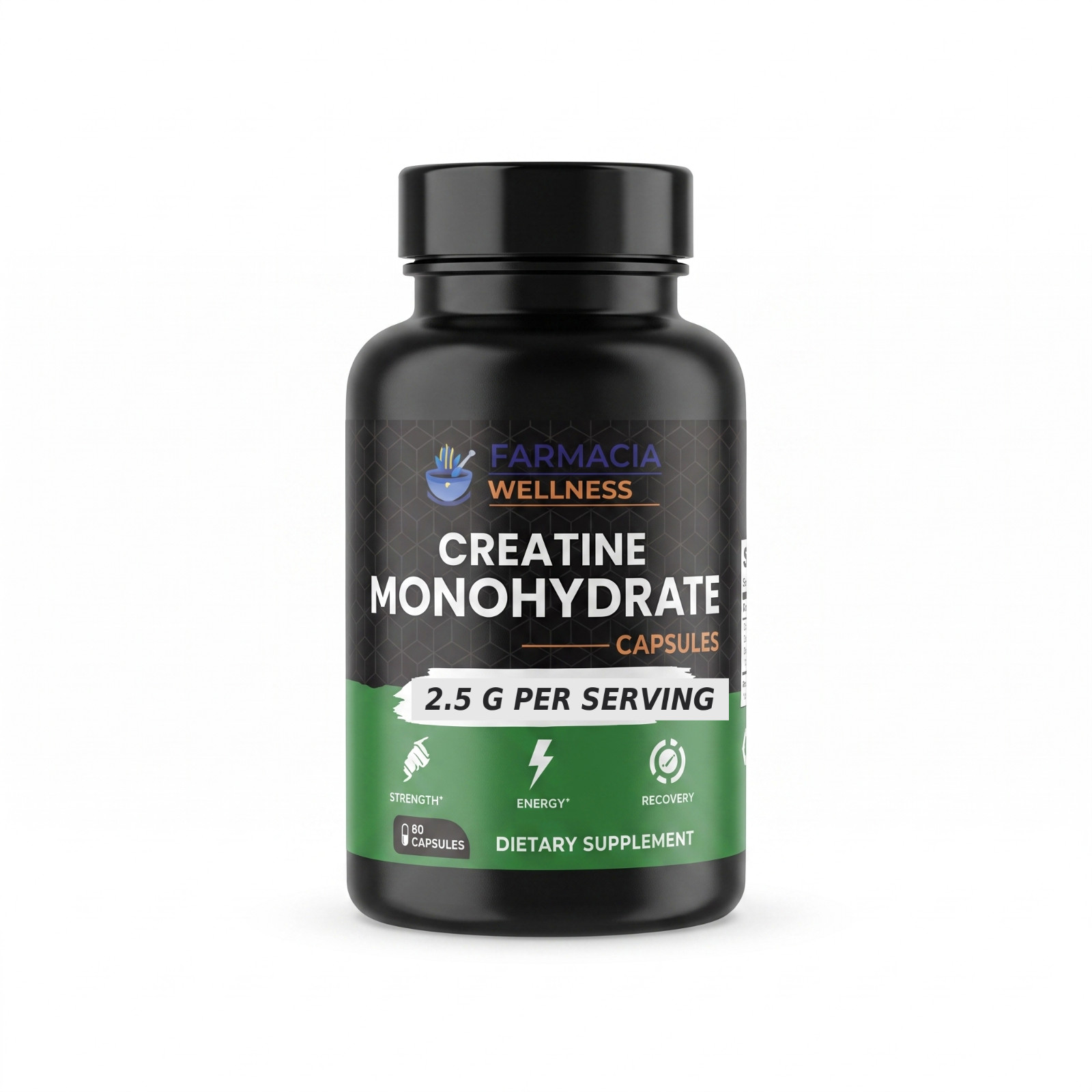 Farmacia Wellness Creatine Monohydrate 60 Capsules Strength Energy Recovery