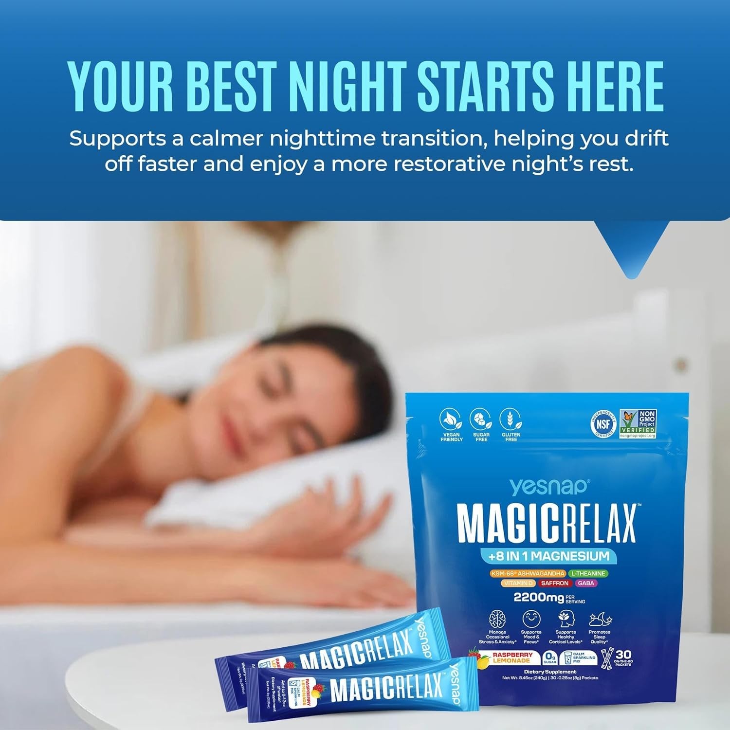 Value!! -MAGICRELAX Calming Sparking Mix 8-in-1 Magnesium KSM-66 Ashwagandha ..