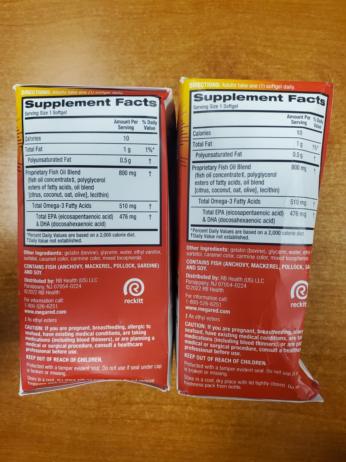 2 Pk: MegaRed Fish Oil 800mg Omega 3 – 80 Softgels ea.- (Exp 1/31/27) 4136-R6P2
