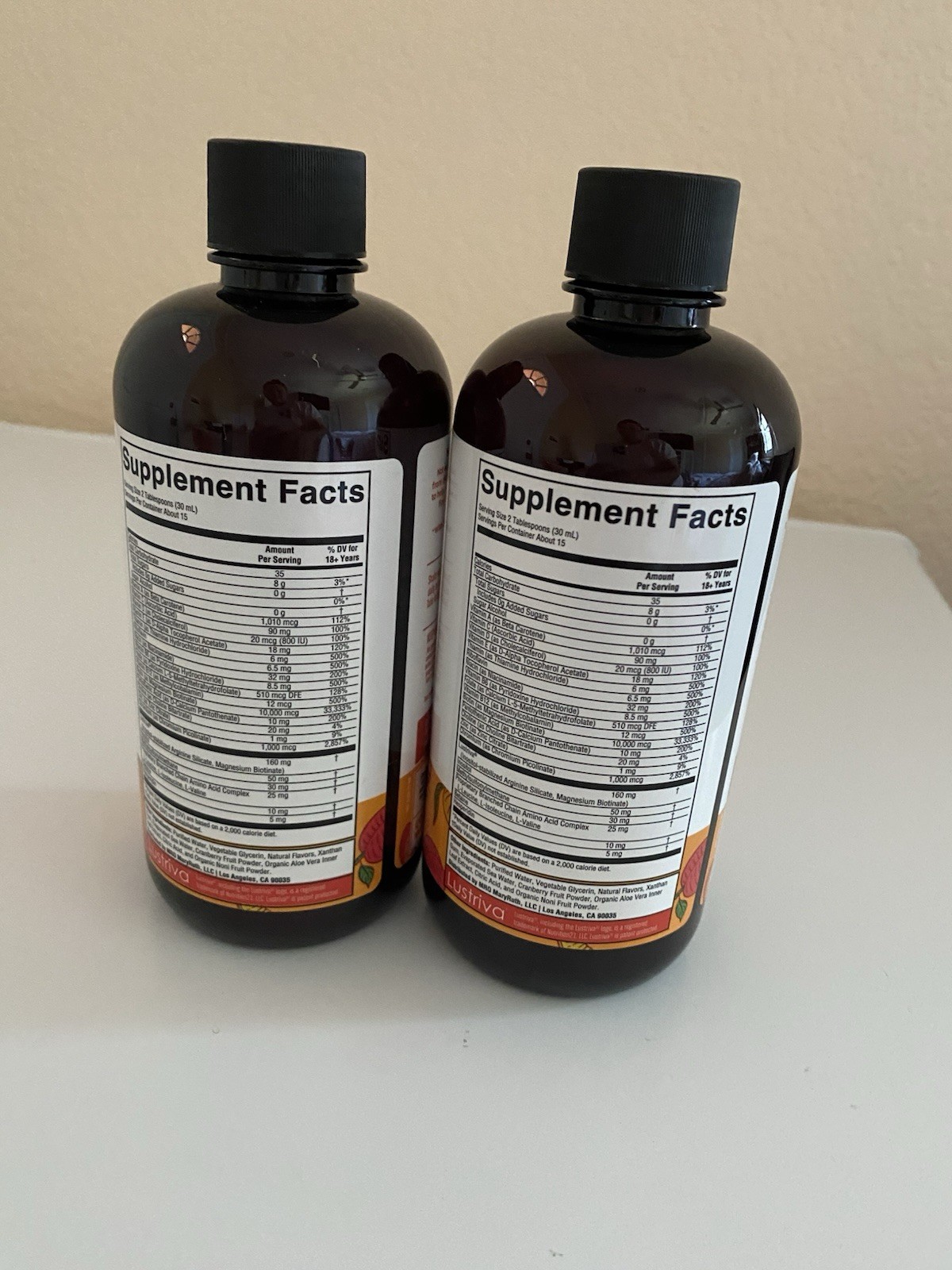 Hair Growth Multivitamin Mary Ruth’s Peach Mango 15.22 oz 2 Pack