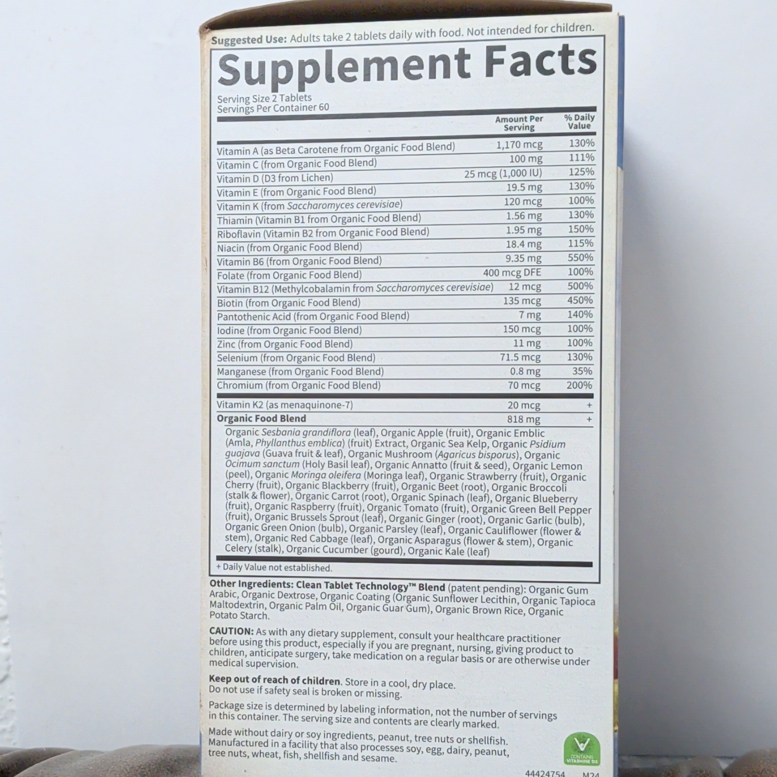 Garden of Life Men’s Multi Multivitamin 120 Vegan Tablets Non-Gmo Exp 01/2028