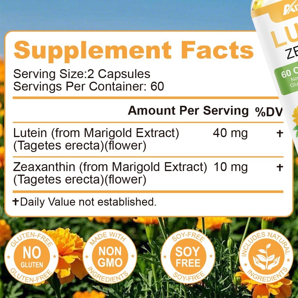 Lutein and Zeaxanthin 50 mg | 120 Softgels | Eye Health Vitamins | Vision Health