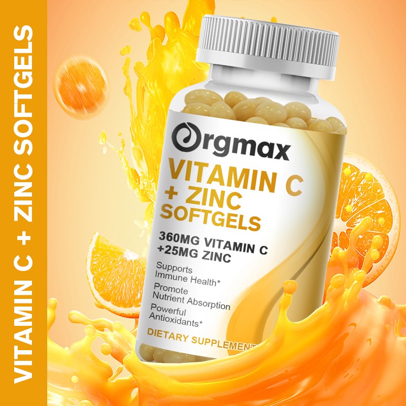 Zinc 25mg Vitamin C 360mg / Supplements for Immune Support 120pcs