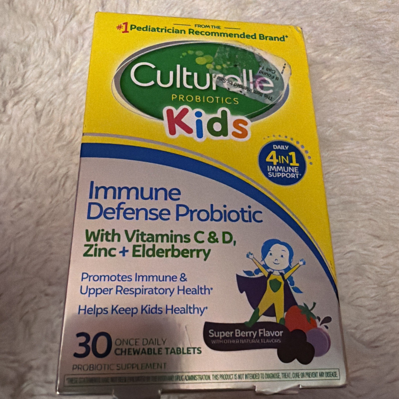 Culturelle Kids Probiotics Immune Defense Probiotic 30 Chewable Exp 08/2026+