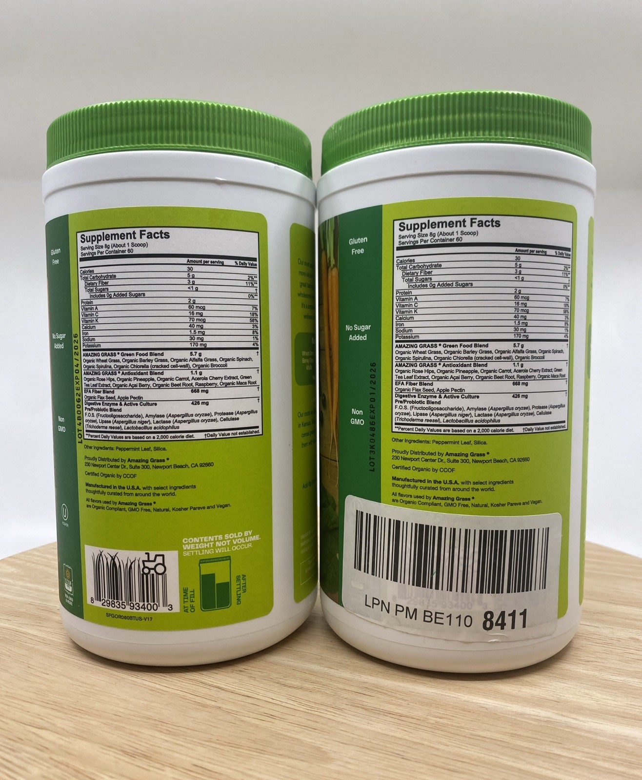 Amazing Grass Greens Blend Superfood Powder, 60svgs, 2 Pack – Exp 01/2026+