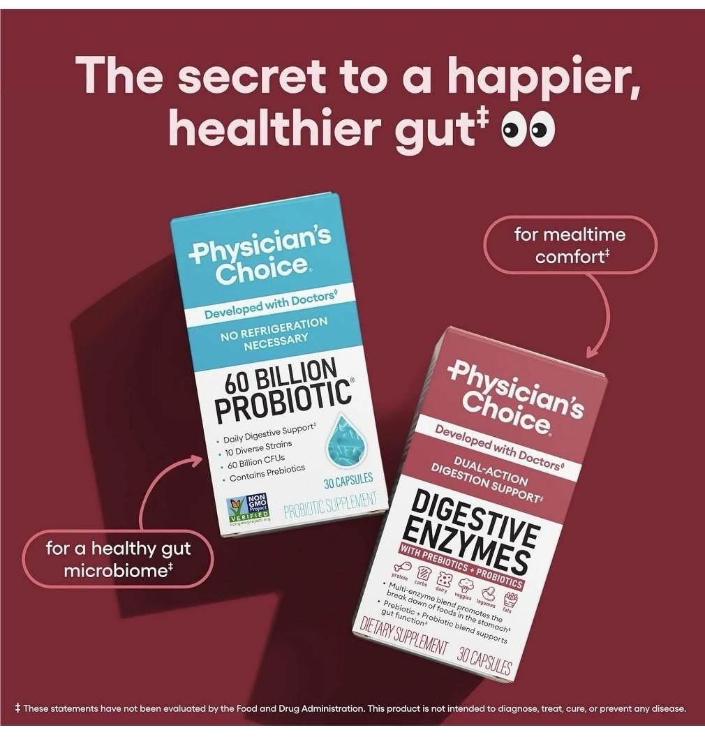 Physician’s Choice Digestive Enzymes, Digestive & Gut Health, Bloating & Meal..