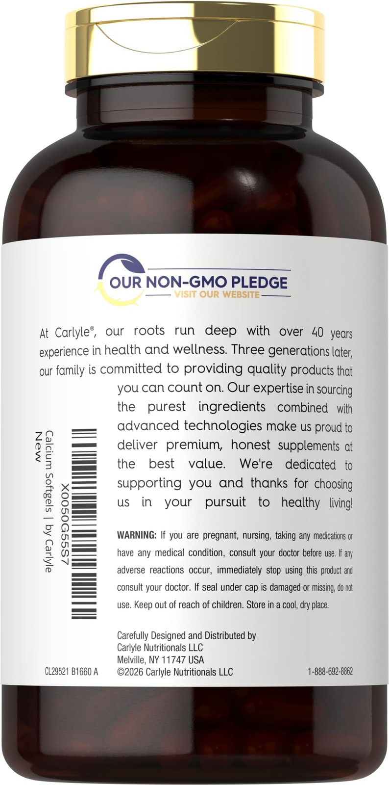Carlyle Calcium 1200 mg with Vitamin D3 | 250 Softgels 250 Count (Pack of 1)