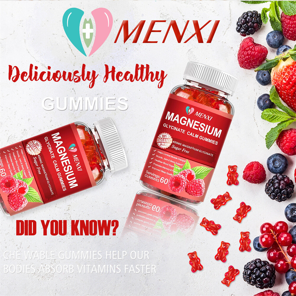 Magnesium Glycinate Gummies 400Mg For Bone, Heart, Muscle, Nervous System Health