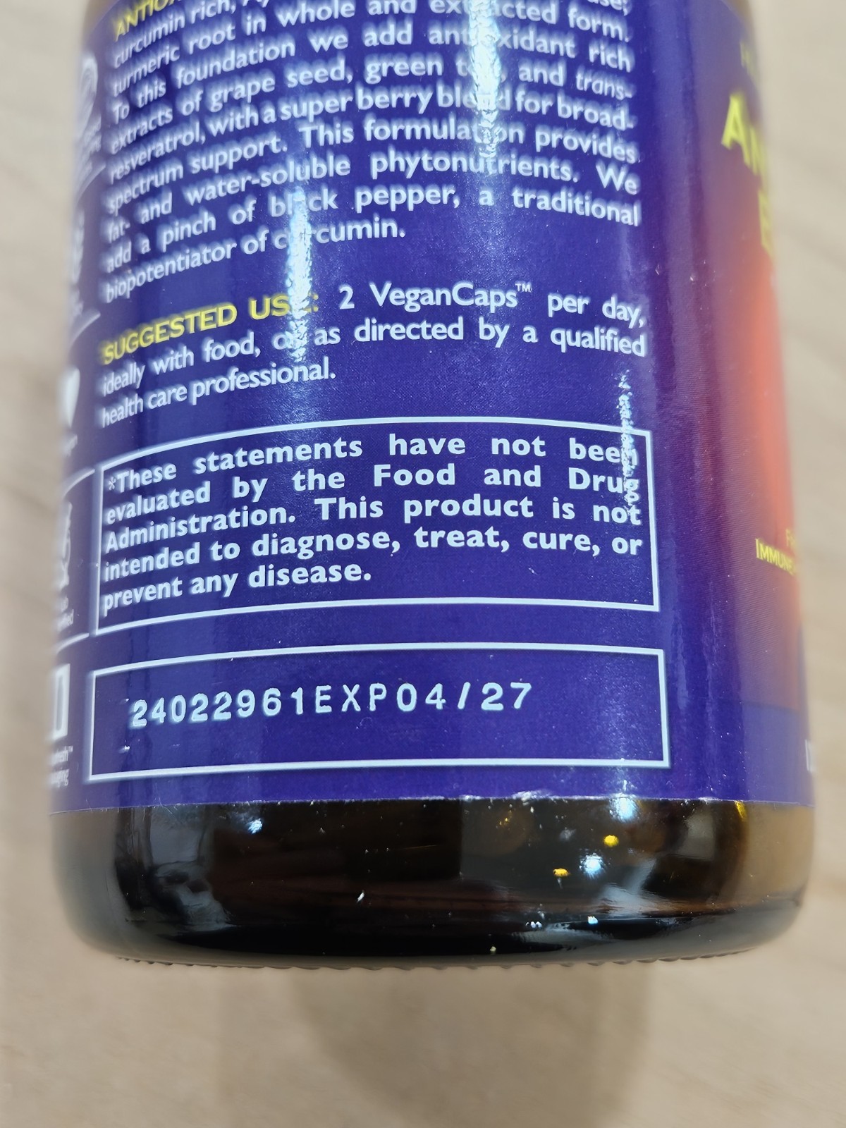 Antioxidant Extreme 🟣🔴 120 Vegan Caps | Exp 04/2027