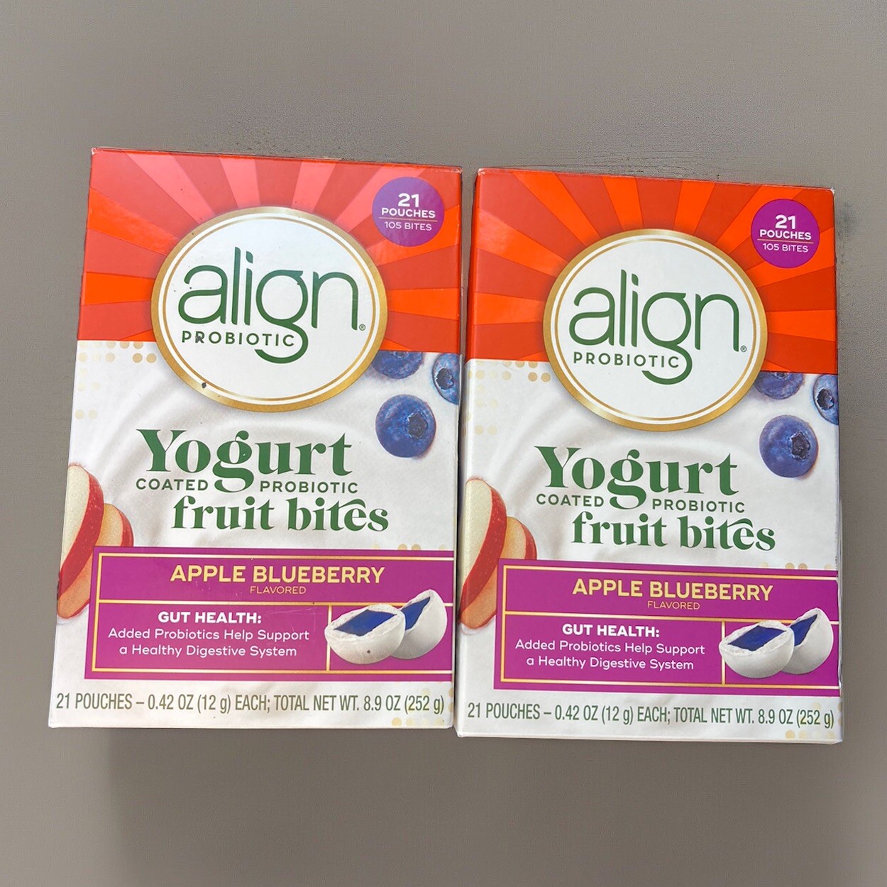 2 BOXES Align Probiotic, Yogurt Coated Probiotic Bites (63 Pouches) Exp 01/2026+
