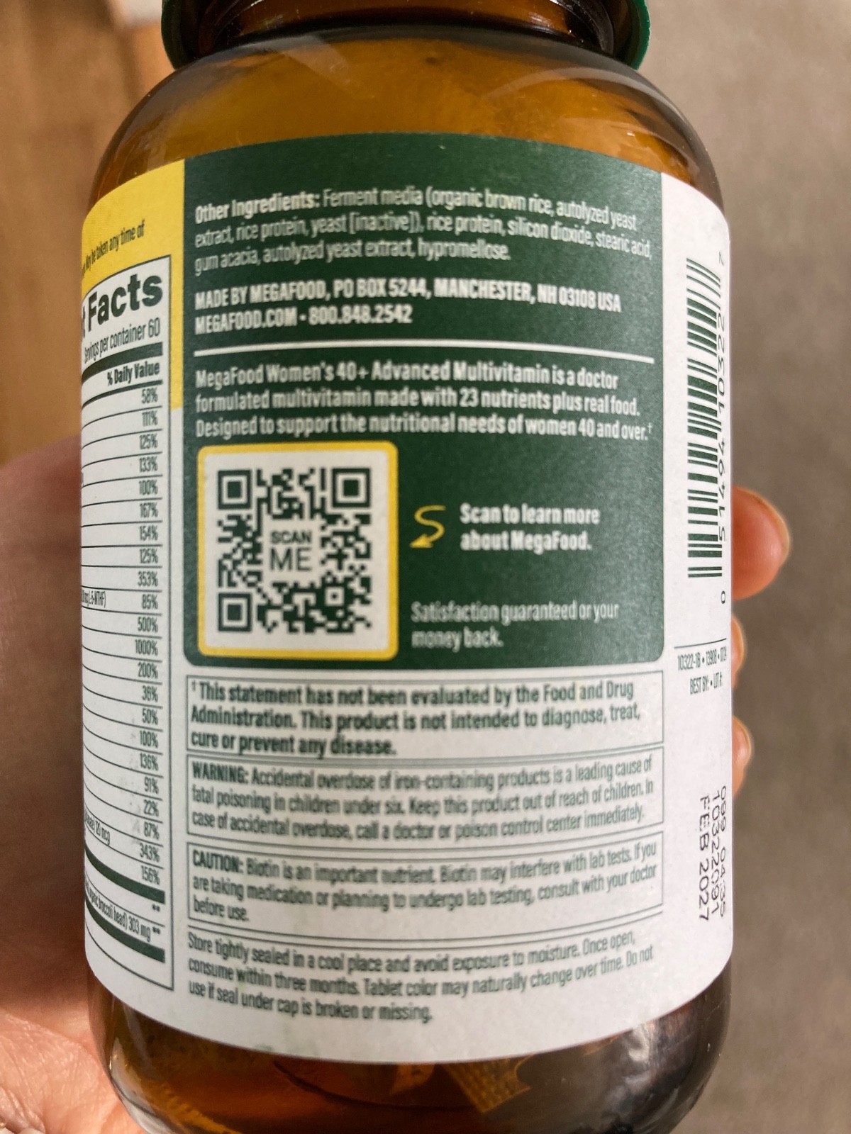 MegaFood Multi for Women 40 120 Tablets Dairy-Free, Gluten-Free, Kosher, NSF