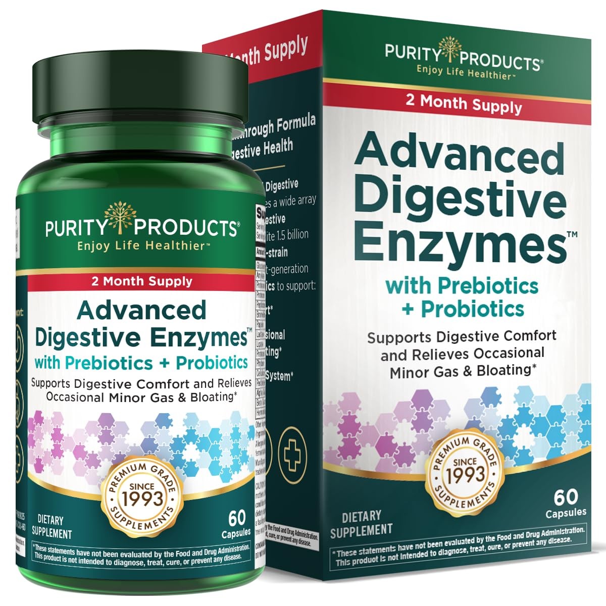 Purity Products Advanced Digestive Enzymes Probiotics Prebiotics Digestive