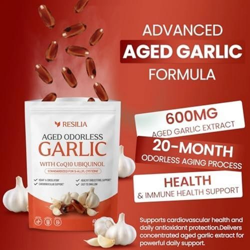 3PCS Garlic Extract 600mg Softgels (60 Count) Aged Garlic Extra