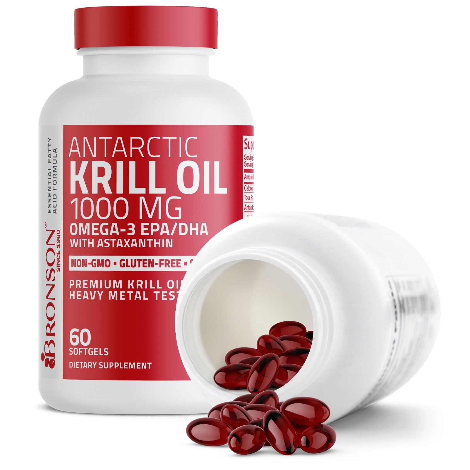 Antarctic Krill Oil 1000mg with Omega-3s EPA, DHA and Astaxanthin
