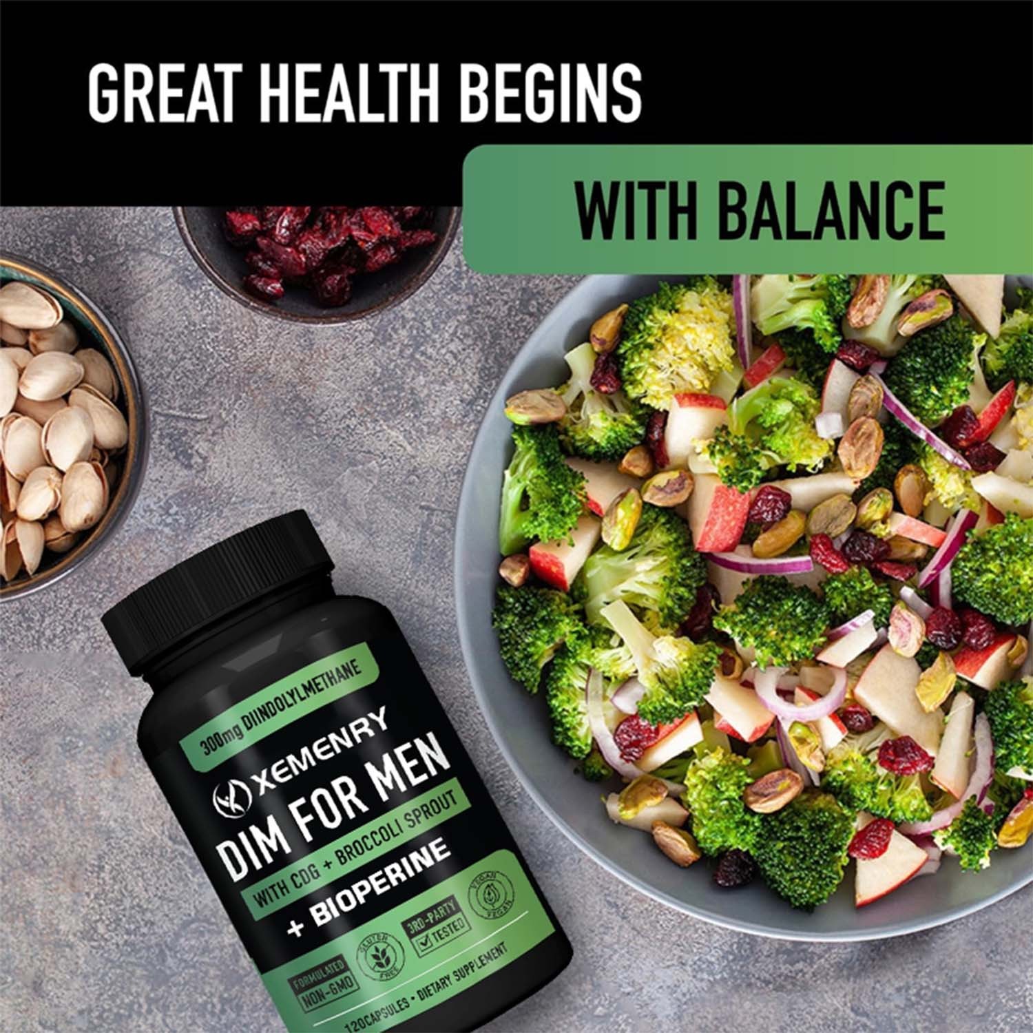 DIM FOR MEN 300mg – Male Hormonal Balance, Estrogen Metabolism, Muscle Health