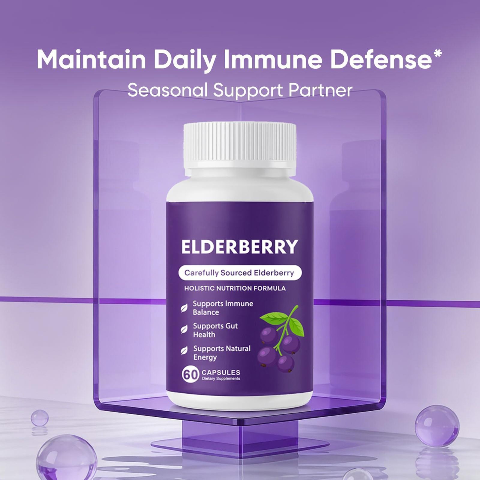 Support Elderberry Gut Elvera Complex – Organic Black Elderberry Soft Capsules