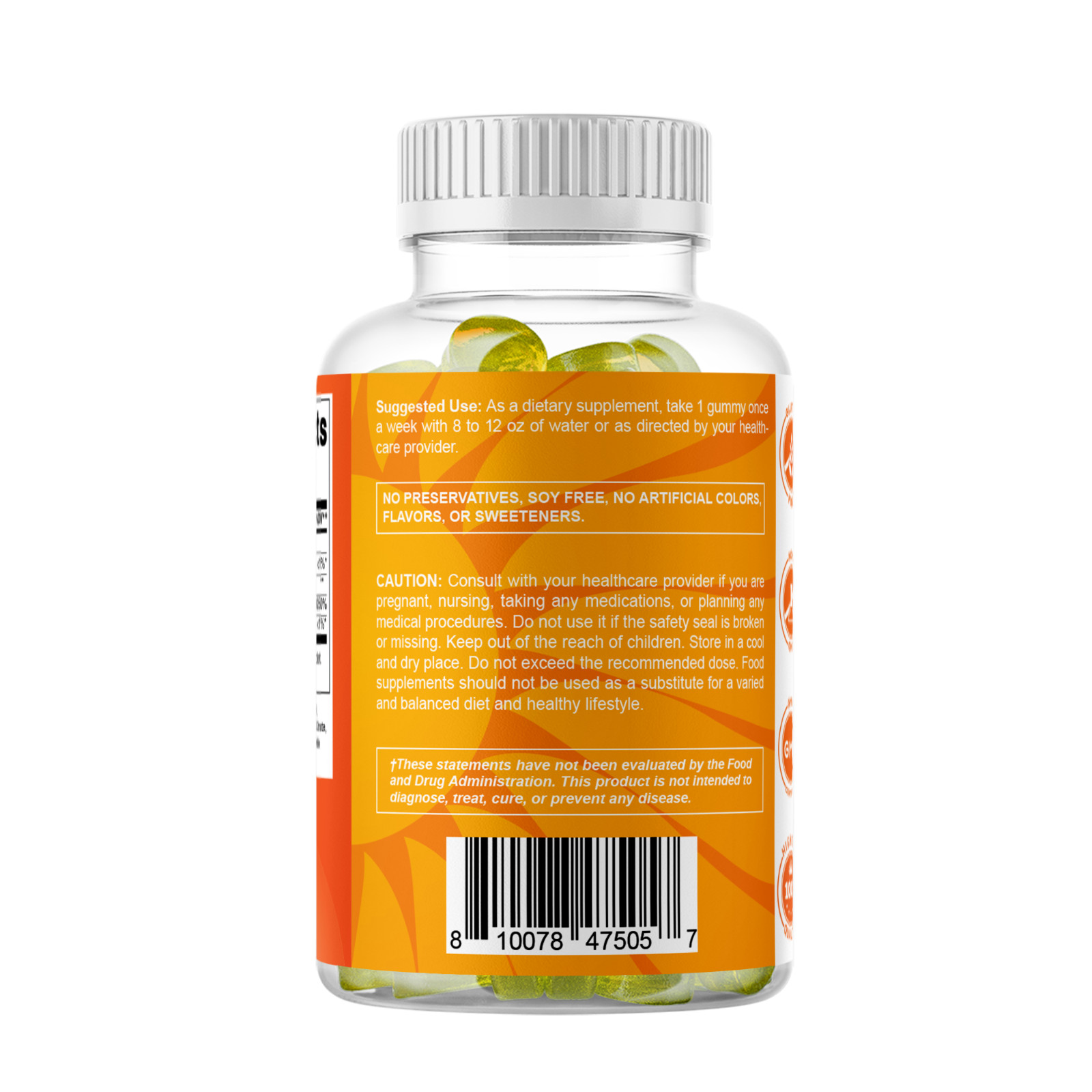 Vitamatic Sugar Free Vitamin D3 (50,000 IU) – 120 Pectin Based Gummies.