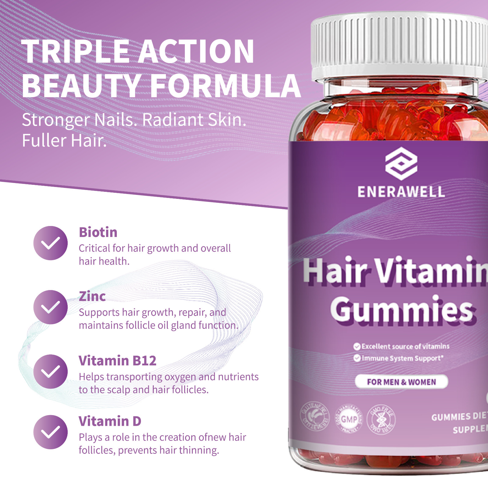 Multi Vitamin Gummies – Immune Support, Hair, Skin and Nail Health | 02/07/2027