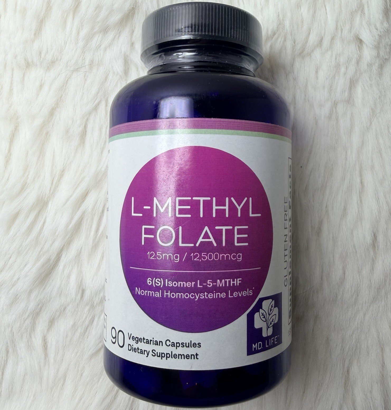 MD. Life L-Methyl Folate 5-MTHF 12.5 mg 90 Capsules Exp 06/01/2026 New Sealed
