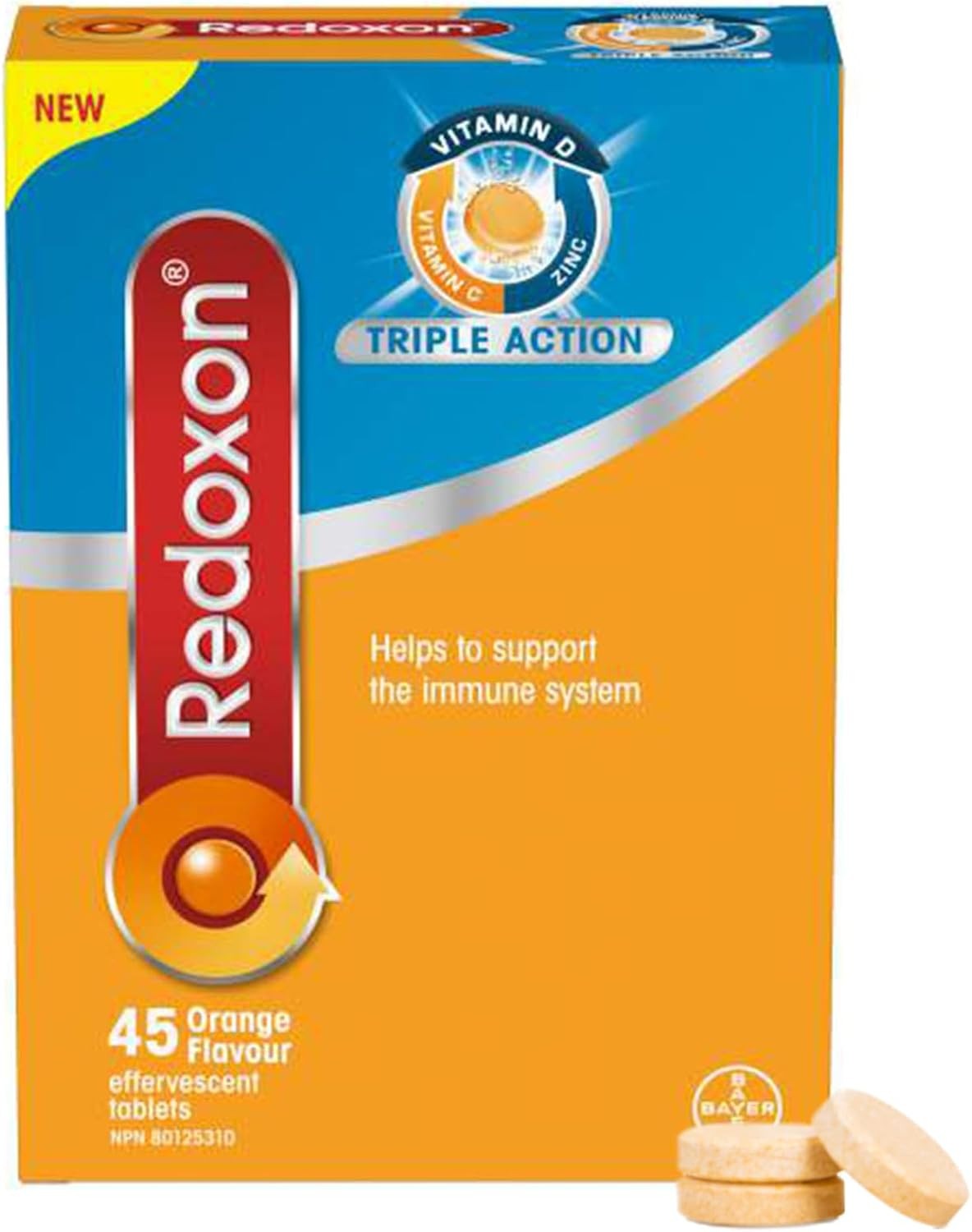 Redoxon Triple Action Vitamin C, Vitamin D And Zinc – 45 Effervescent Tablets