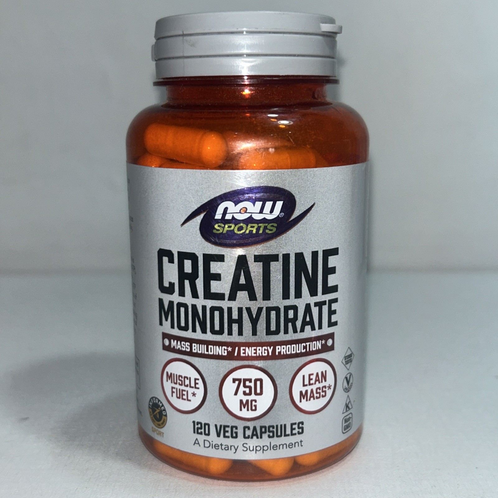 Now Sports Creatine Monohydrate 750 Mg 120 Caps New & Sealed /exp 07/2028