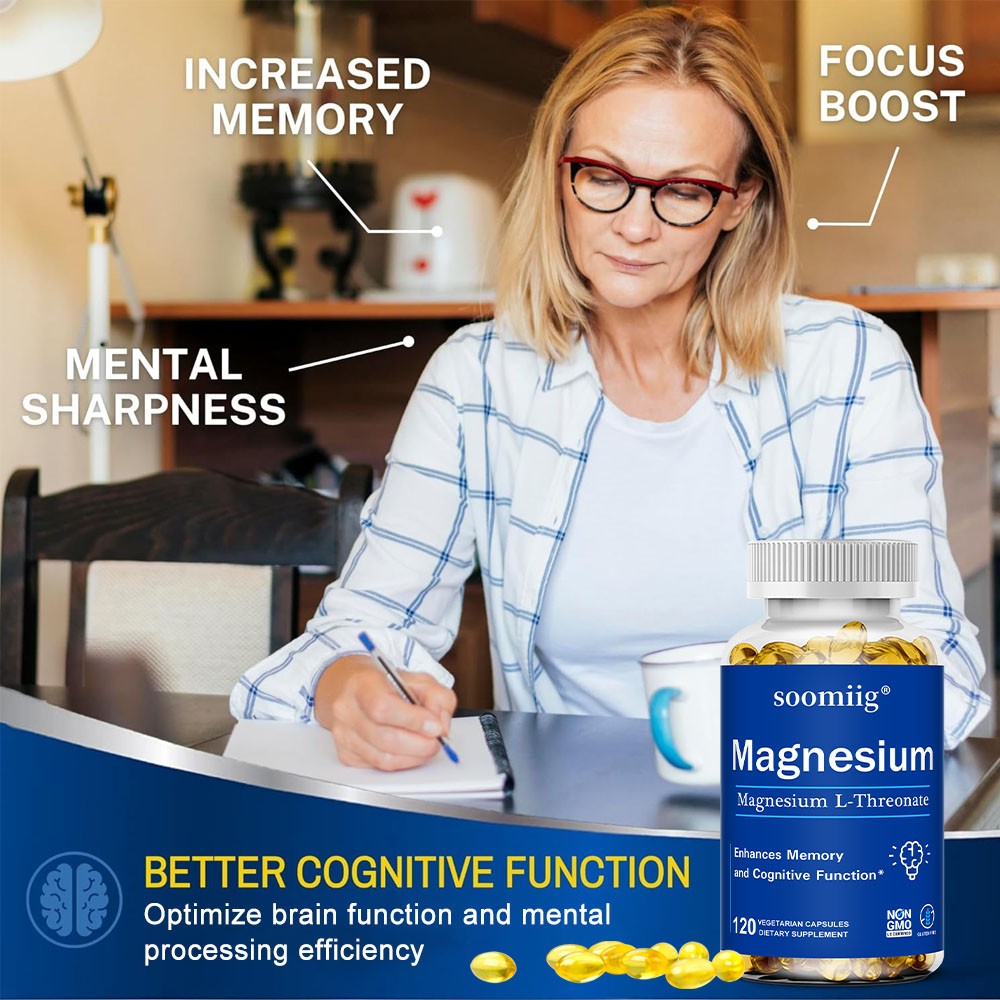 Magnesium L-Threonate 2000mg -Memory,Focus & Cognitive Boost 30/60/120 Capsules