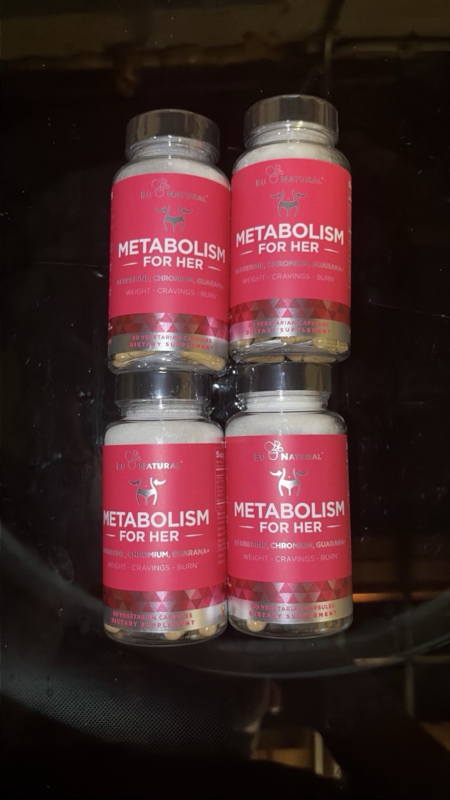 Berberine Chromium Guarana Weight Support Capsules 60ct x4 Bottles