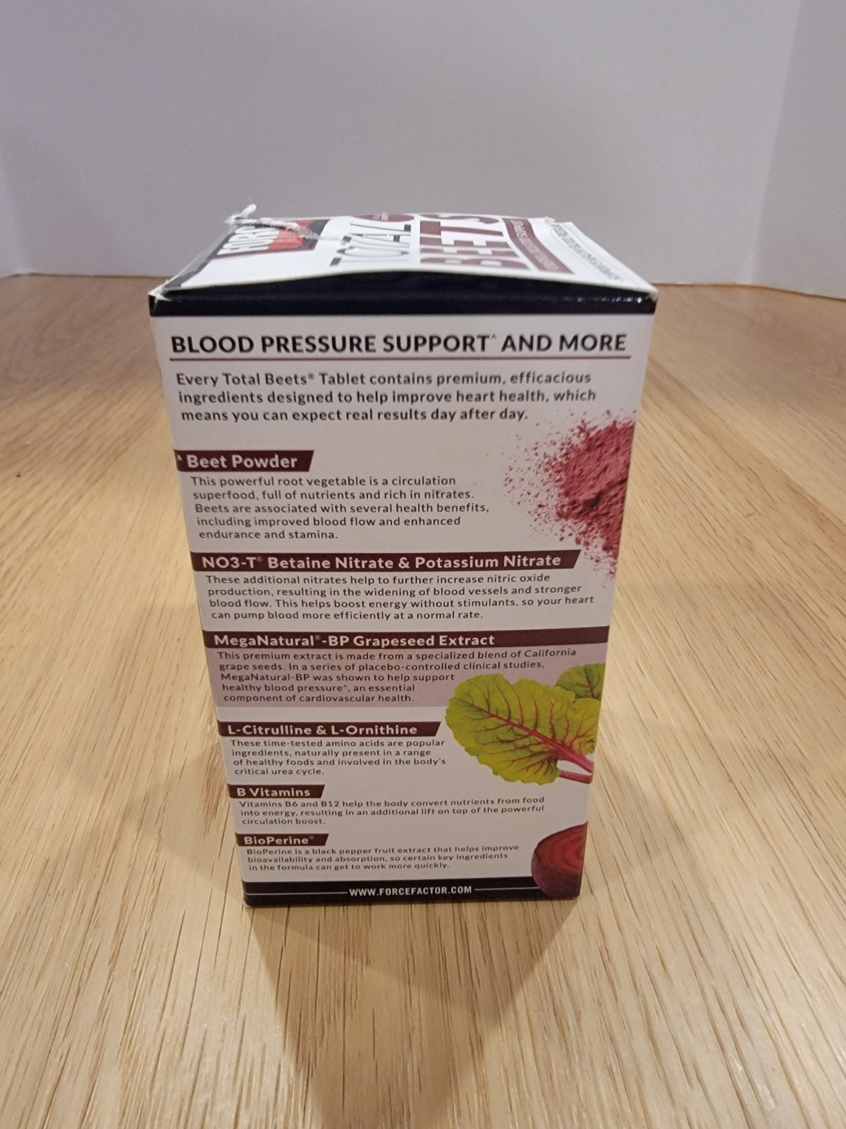 Force Factor Total Beets Blood Pressure Support Supplement 120 Tablets E 12/28