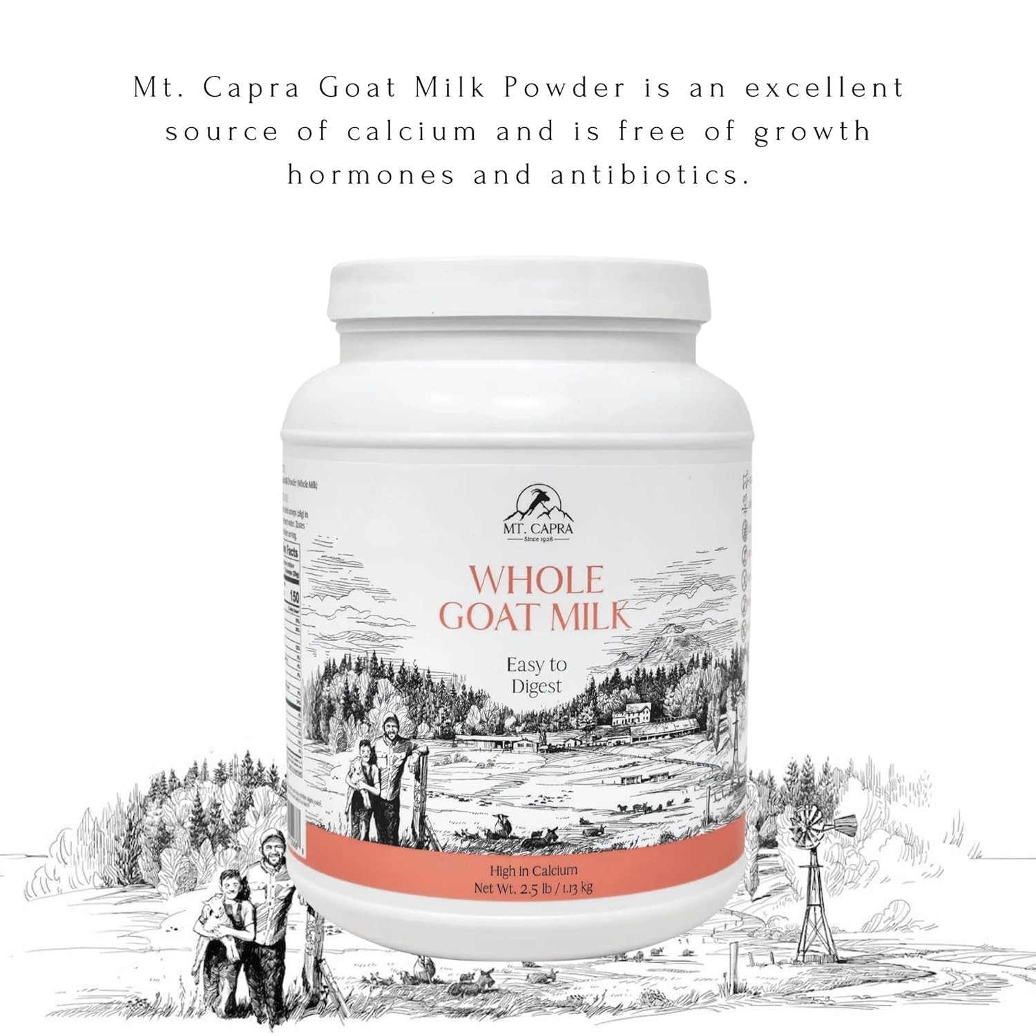 Mt Capra Whole Goat Milk Powder 2.5 lb Sealed Best By 03/2027