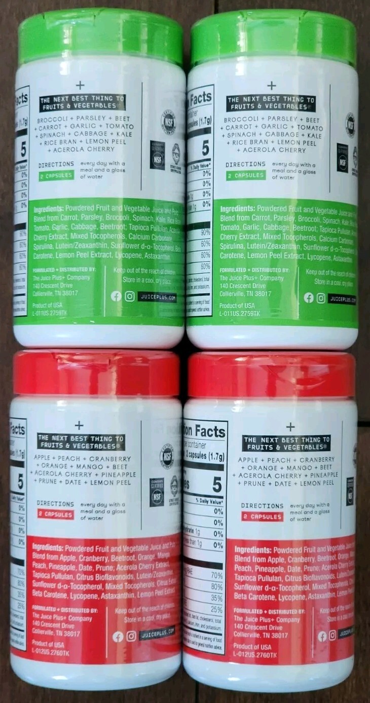 Juice Plus Fruit & Vegetable Blends 480 Capsules 4 Pack 4 Month Supply 03/2025