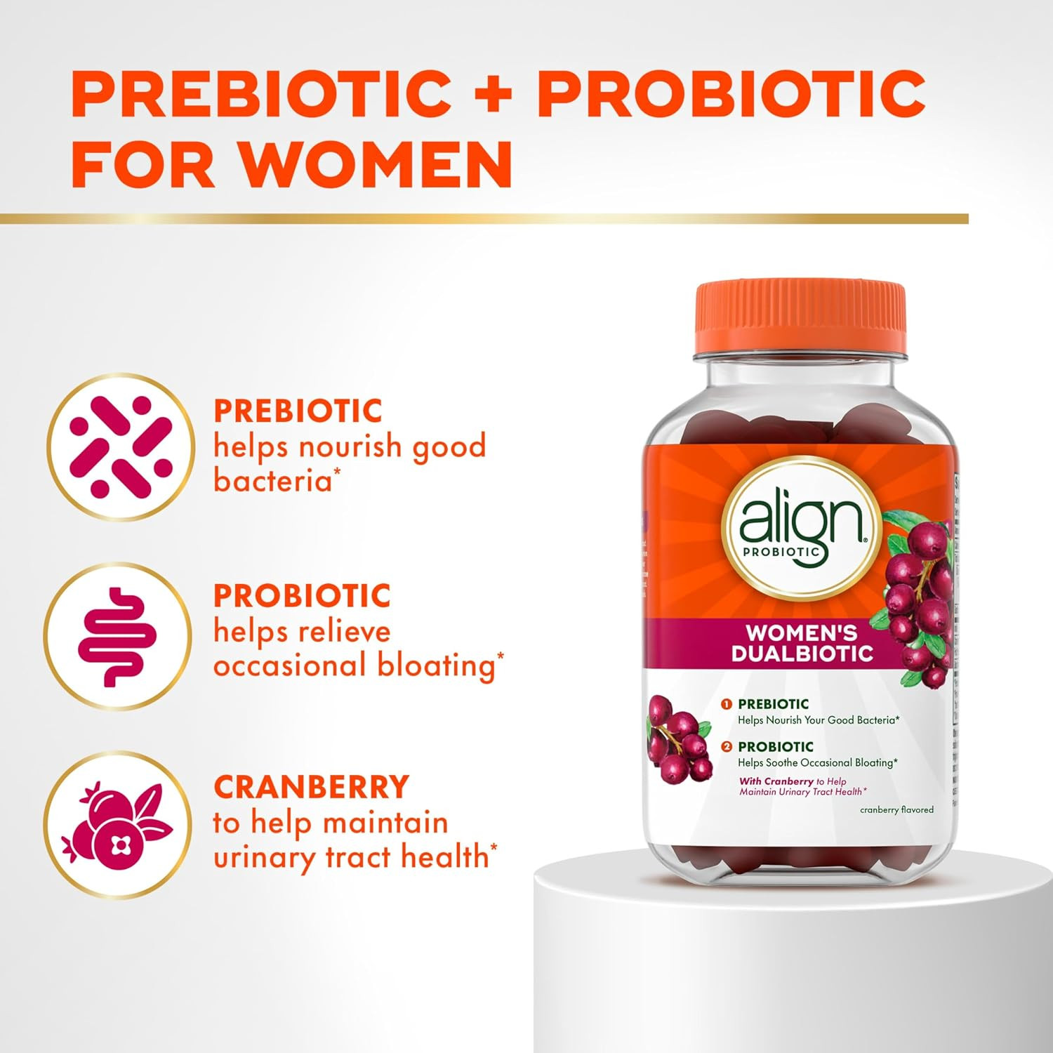 Align Probiotic, Women’S Dualbiotic, Womens Probiotic Gummies, Prebiotics and Pr