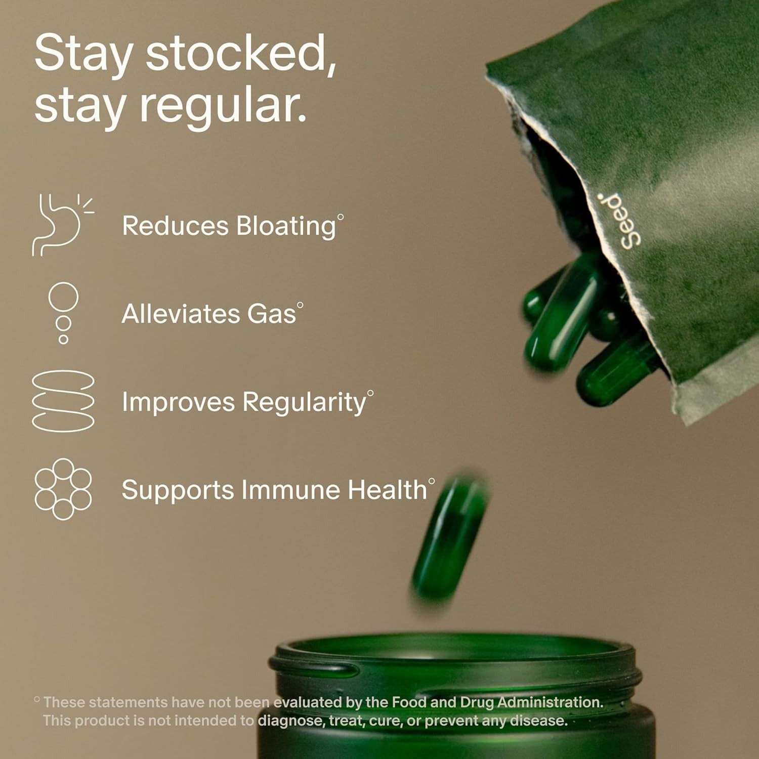 Seed DS-01 Daily Synbiotic 30 Day REFILL 60 Capsules Prebiotic Probiotic 5/2027
