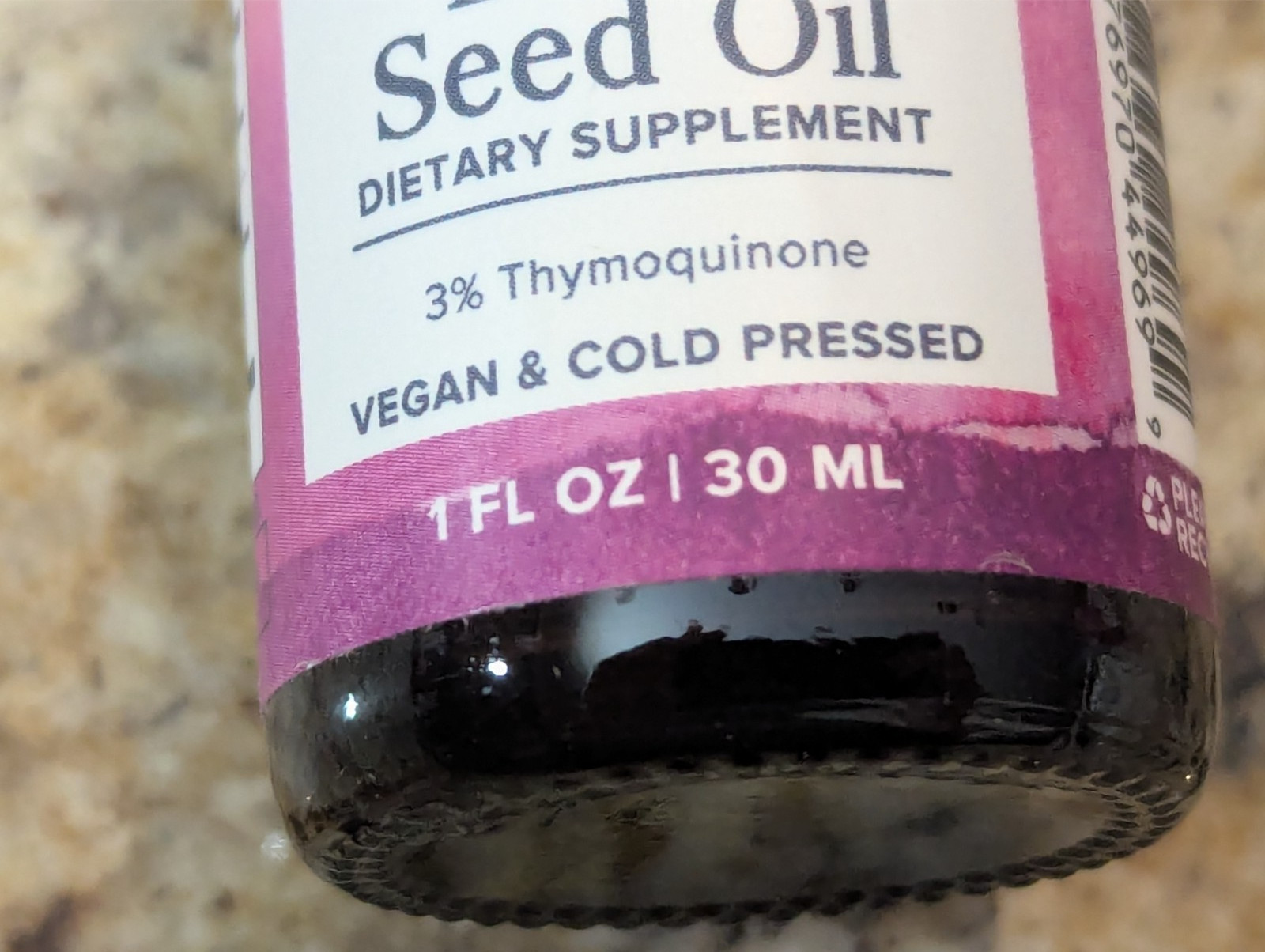 Heritage Store Black Seed Oil 3% Thymoquinone Liquid Drops 1 fl oz exp: 01/2029