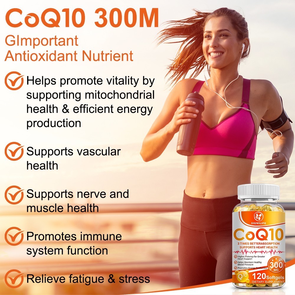 CoQ10 300mg 120 Softgels Coq10 Coenzyme Q10 Heart Support NON GMO