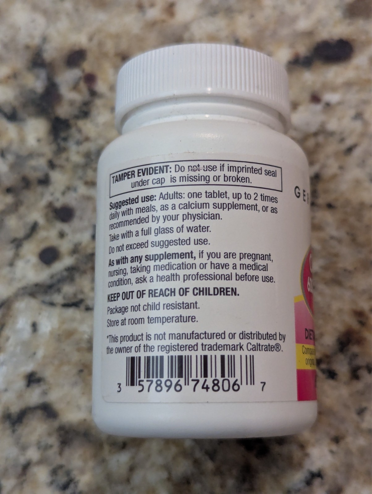 GeriCare Calcium 600+D 10mcg Nutritional Supplement 60 Tablets exp: 06/2026