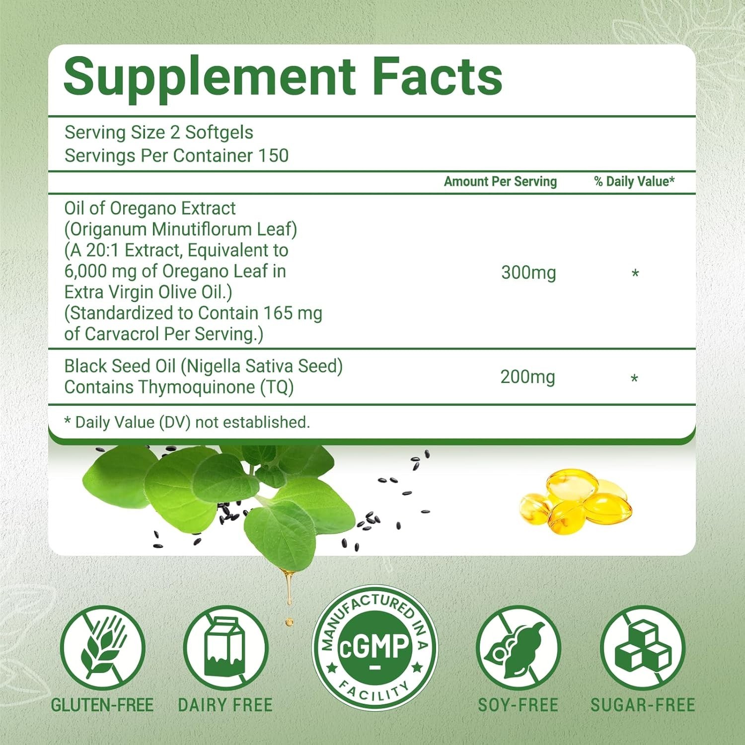 🔥 Oil Of Oregano With Black Seed Oil 6,000MG 300 Softgels 🔥 🚀 (Fast Delivery)
